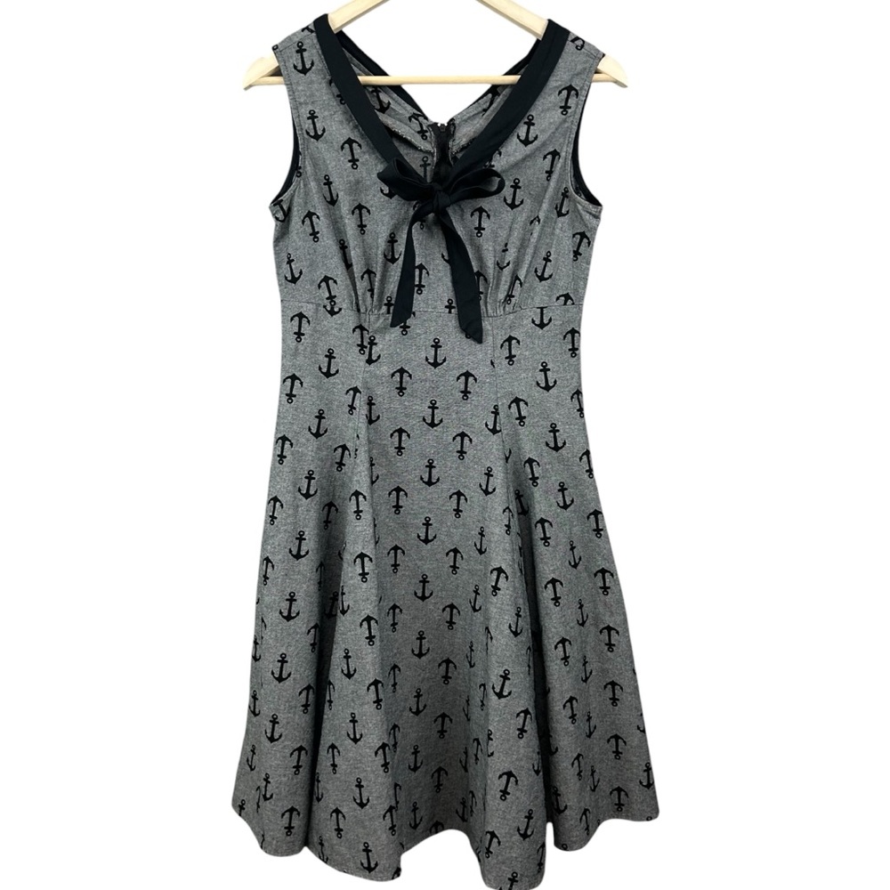 Be Still My Heart Retro Inspired Rockabilly Nautical Dress Cotton Size Medium
